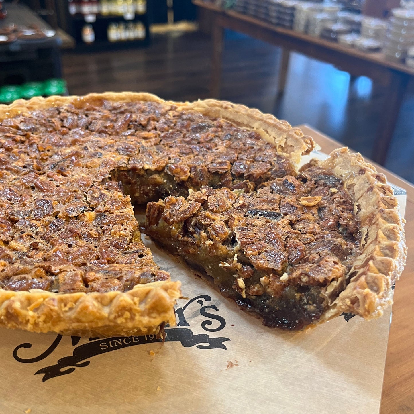 Chocolate Pecan Pie Sliced