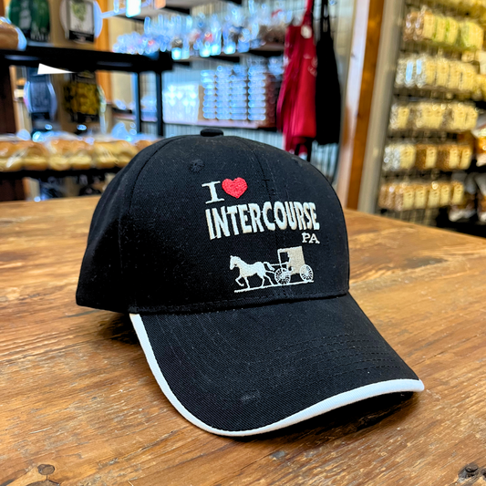 I love Intercourse PA Baseball Cap – Black