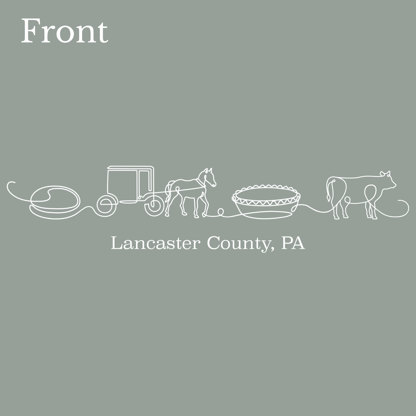 Embroidered Lancaster County Outline Crewneck Sweatshirt