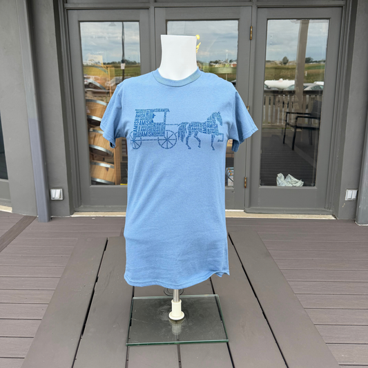 Blue Amish Horse & Buggy T-Shirt