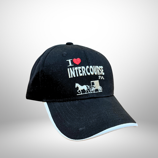 I love Intercourse PA Baseball Cap – Black