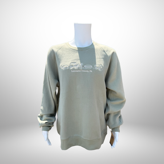 Embroidered Lancaster County Outline Crewneck Sweatshirt