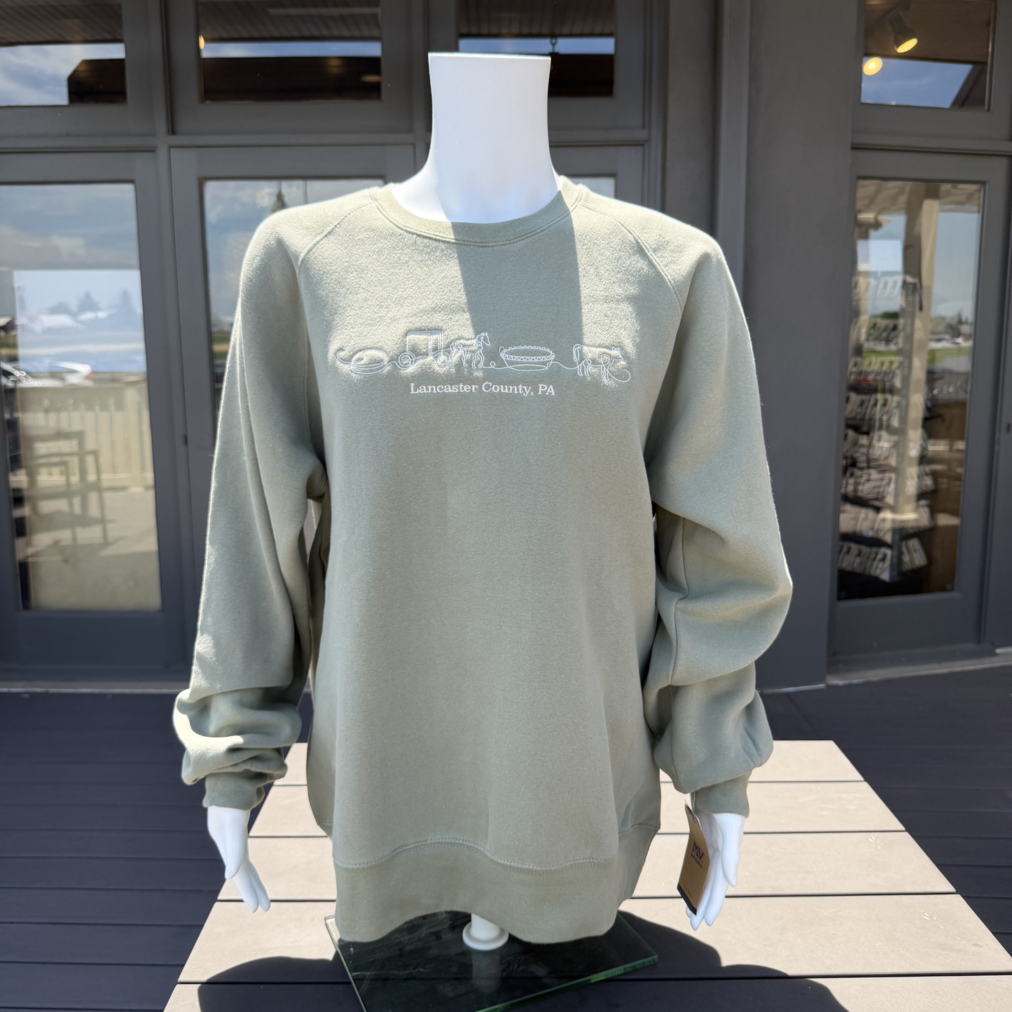 Embroidered Lancaster County Outline Crewneck Sweatshirt