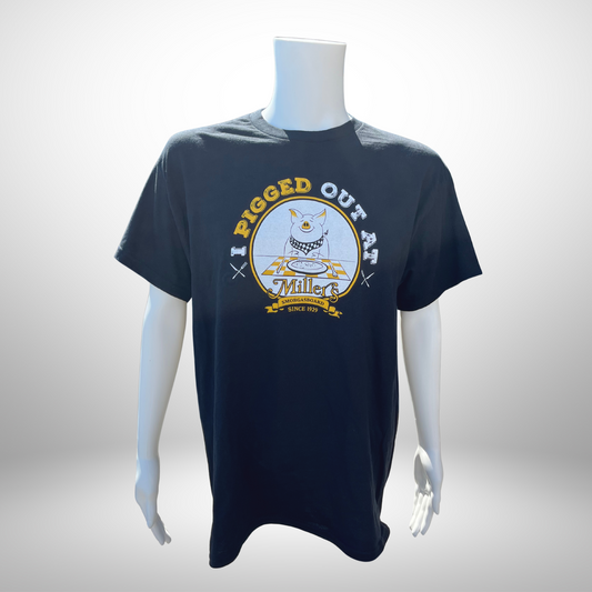 I Pigged Out at Miller’s Smorgasbord T-Shirt – Black