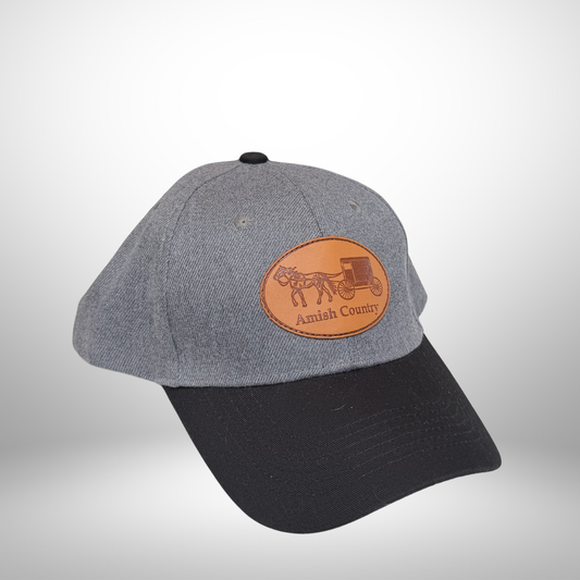 Lancaster County Leather Patch Hat – Gray & Black